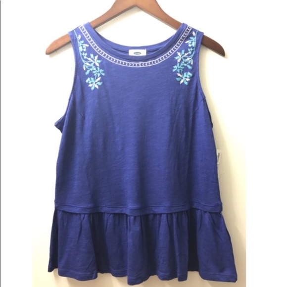 Old navy embroidered peplum top - Picture 1 of 2
